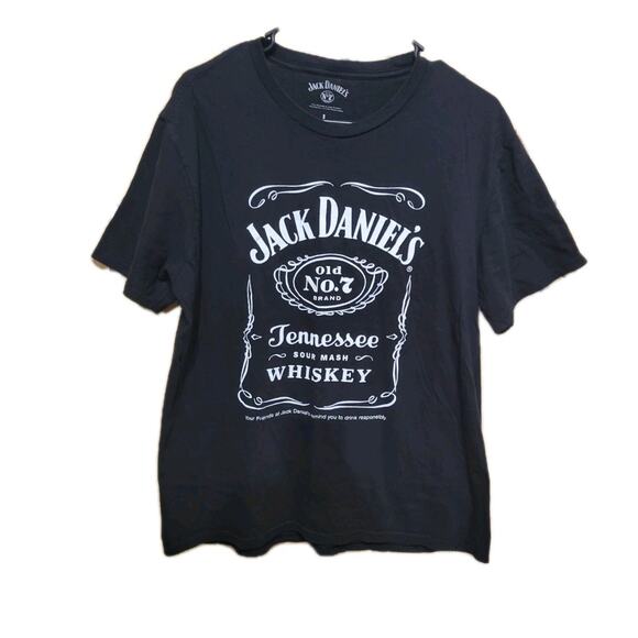 Jack Daniels Graphic Logo T Shirt Mens Large Black - Picture 1 of 8